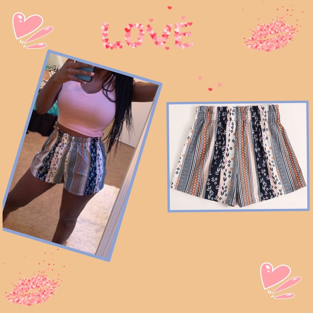 1 MED LEFT BOHO Frill High Waist Tribal Shorts - Picture 4 of 7
